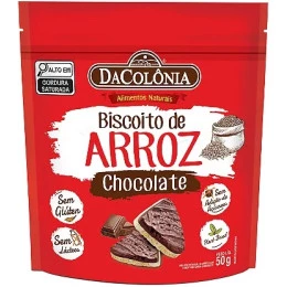 Biscoito de Arroz com Chocolate 50g Da Colônia