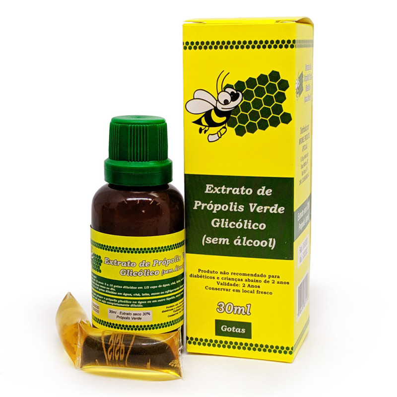 Extrato De Própolis Verde Glicólico Sem Álcool Gotas 30ml Miromel no