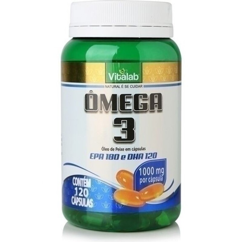Cápsulas de Ômega 3 EPA e DHA 120 de 1000mg Vitalab no Empório Rosa