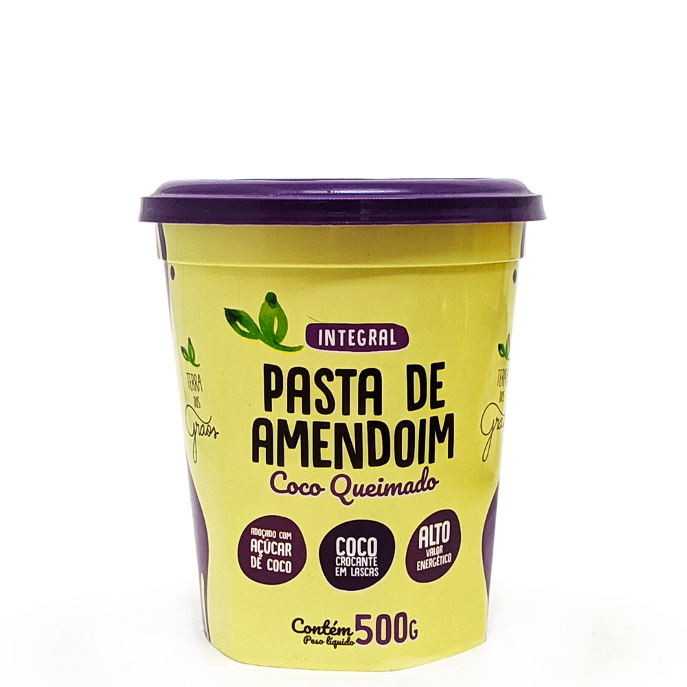 Pasta Amendoim Integral Coco Queimado 500g Terra dos Grãos