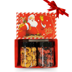 Caixa Dupla de Natal - Mix de Castanhas Agridoce e Mix de Frutas Vermelhas