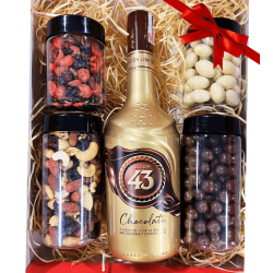 Cesta Premium - Castanhas, Frutas Secas, Dragee e Licor 43 de Chocolate