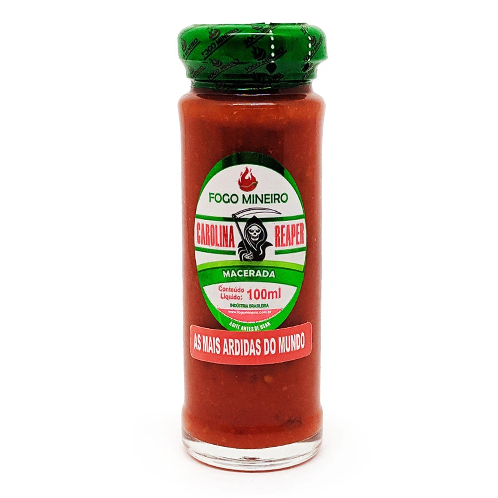 Pimenta Carolina Reaper Macerada 100ml Fogo Mineiro — Fogo Mineiro