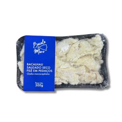 Bacalhau Salgado Seco em Pedaços 500g Bacala Mare