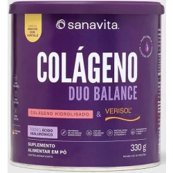Colágeno Verisol, Hidrolisado e Ácido Hialurônico Duo Balance Frutas Roxas 330g Sanavita