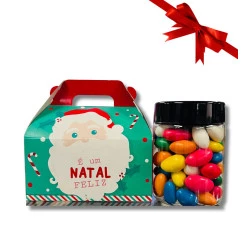 Mini Caixa de Natal - Amêndoa Confeitada Colorida
