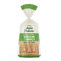 Pão de Forma Gergelim e Linhaça sem Glúten 300g Vitalin