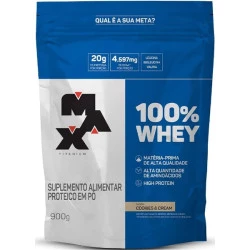 Whey 100% Cookies & Cream Refil 900g Max Titanium